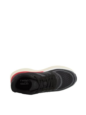 TWIN-SET Sneakers Twinset in tessuto e suede nero in DONNA