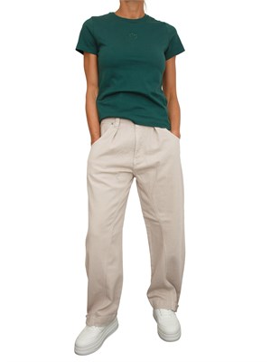 Jeans balloon Pinko in denim di cotone grigio beige in DONNA