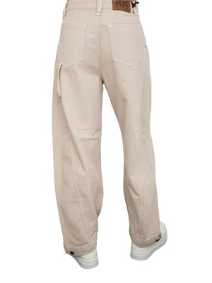 Jeans balloon Pinko in denim di cotone grigio beige in DONNA