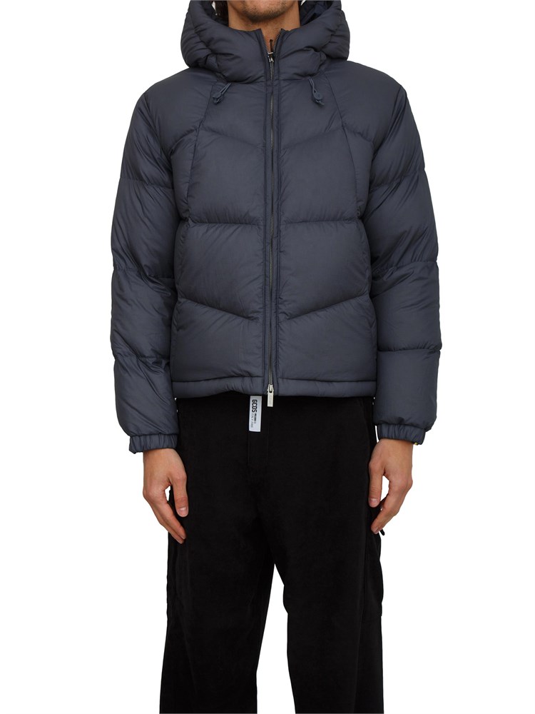 Giubbino uomo K-Way con cappuccio in tessuto tecnico blu