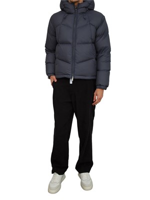 Giubbino uomo K-Way con cappuccio in tessuto tecnico blu in UOMO