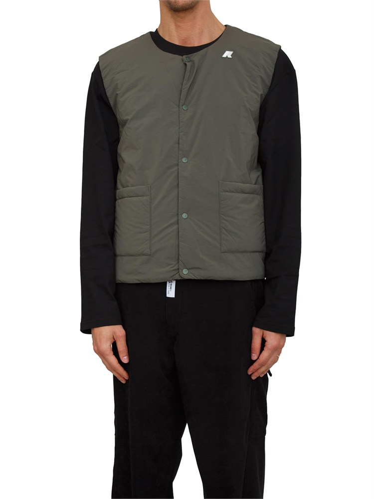 Gilet uomo Vally K-Way in nylon tecnico verde