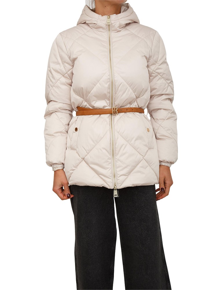 Piumino donna Fracomina in tessuto beige