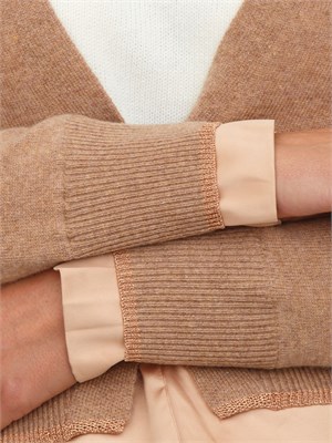 Cardigan donna Cile Nenette in misto cashmere cammello in DONNA