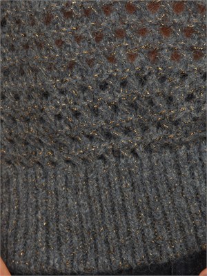 Maglia Malfi Nenette in punto rete grigia con inserti lurex in DONNA