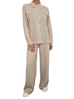 Pantalone donna Yost Nenette in maglia punto stoffa taupe in DONNA