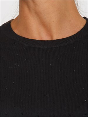 Maglia nera Morale Nenette in misto lana con strass in DONNA
