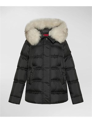 PEUTEREY BIMBO Piumino bimba Peuterey nero con cappuccio e zip laterali in BAMBINO