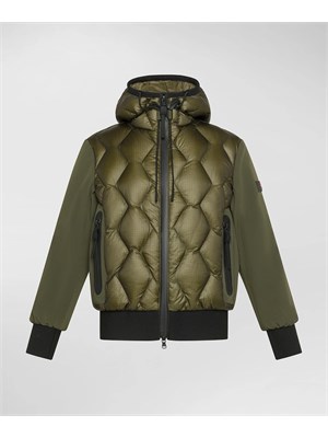 PEUTEREY BIMBO Bomber Peuterey verde in ripstop con trapunta rombi in BAMBINO