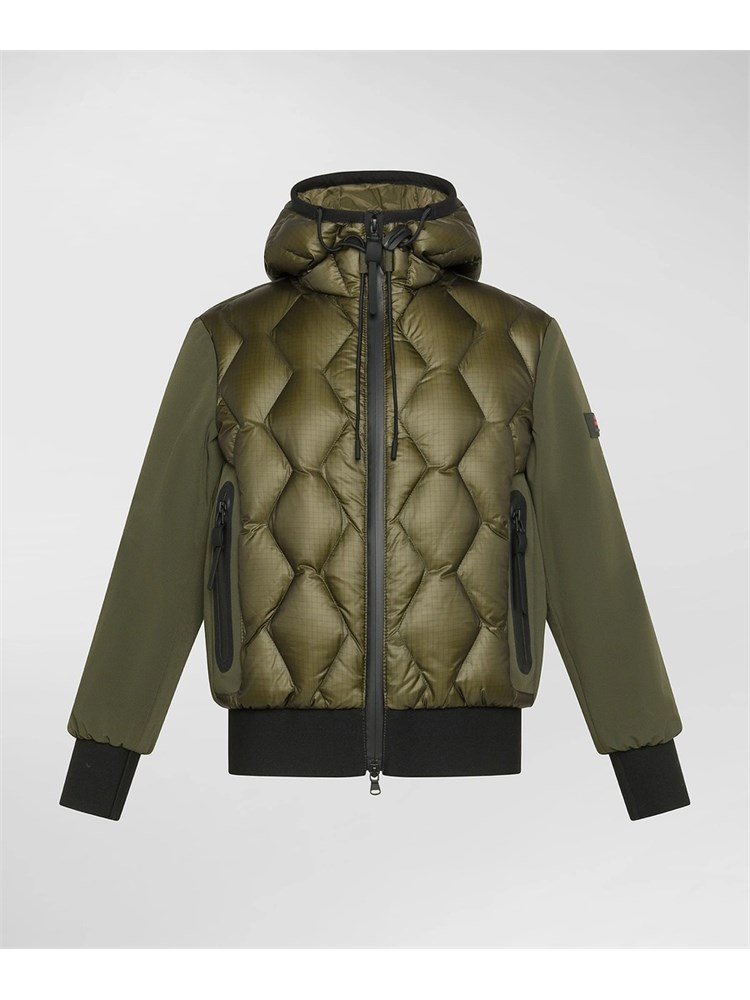 PEUTEREY BIMBO Bomber Peuterey verde in ripstop con trapunta rombi