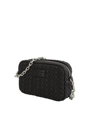 Borsa a tracolla Emporio Armani in ecopelle goffrata nera in DONNA