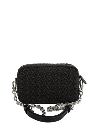 Borsa a tracolla Emporio Armani in ecopelle goffrata nera in DONNA