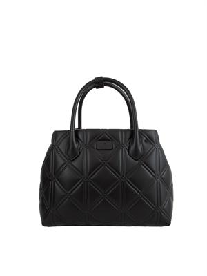 Shopper Emporio Armani in ecopelle nera motivo matelassÉ in DONNA