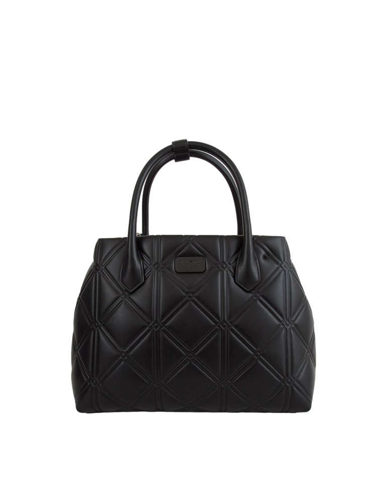 Shopper Emporio Armani in ecopelle nera motivo matelassÉ