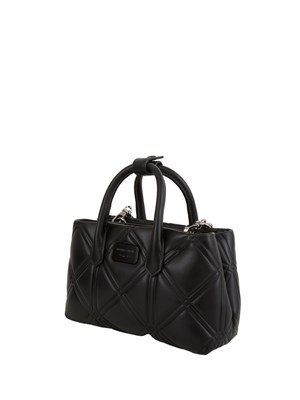 Mini bag Emporio Armani in ecopelle nera motivo matelassÉ in DONNA