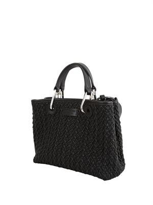 Shopper piccola Emporio Armani in ecopelle trapuntata nera in DONNA