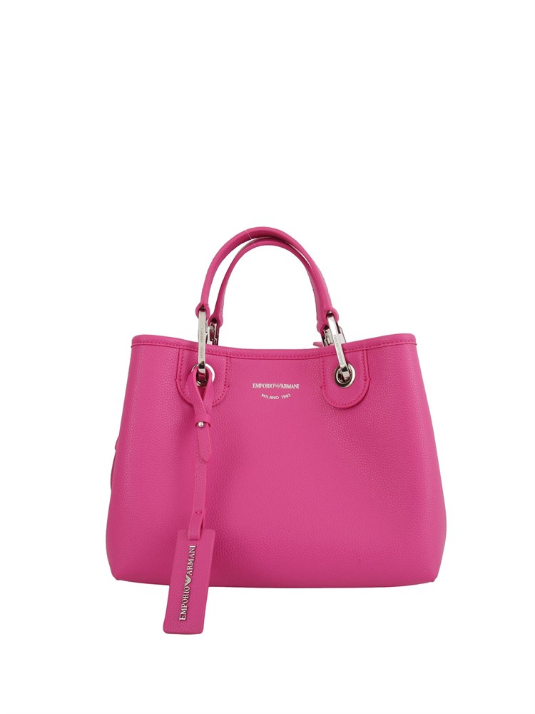 Shopper piccola Emporio Armani in ecopelle martellata rosa