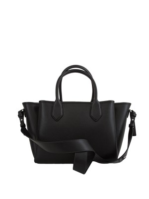 Shopper media Emporio Armani in ecopelle palmellata nera in DONNA