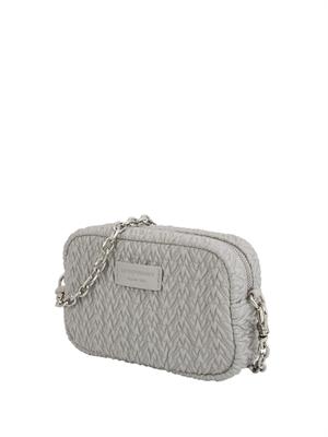 Borsa a tracolla Emporio Armani in ecopelle goffrata grigia in DONNA