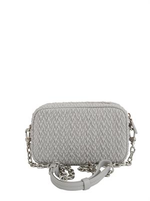 Borsa a tracolla Emporio Armani in ecopelle goffrata grigia in DONNA