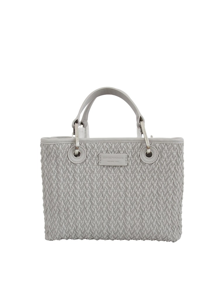 Shopper piccola Emporio Armani in ecopelle trapuntata grigia