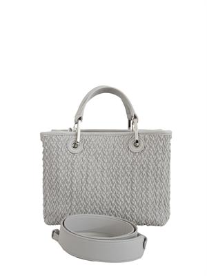 Shopper piccola Emporio Armani in ecopelle trapuntata grigia in DONNA