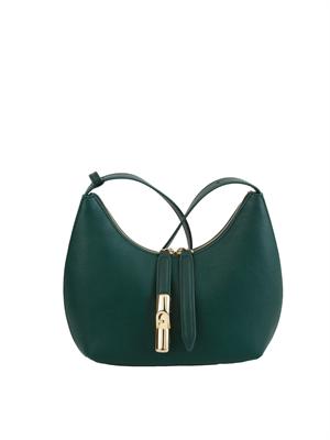 Borsa a spalla Furla Goccia S in pelle verde in DONNA