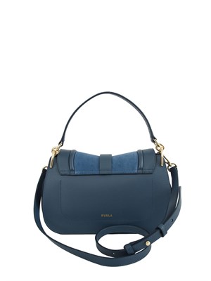 Borsa Furla Flow in pelle scamosciata blu in DONNA