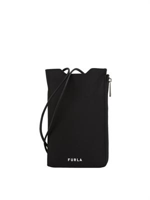 Portacellulare Furla Cosmo in tessuto nero in DONNA