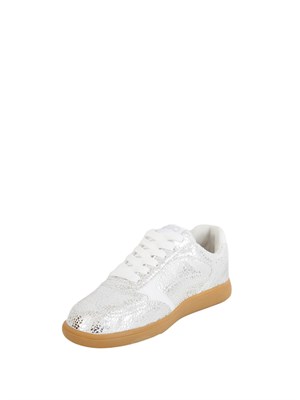 Sneakers Liu Jo donna in pelle crackle laminata argento in DONNA