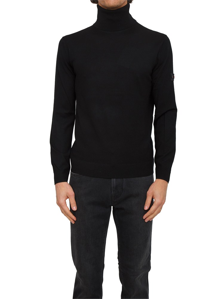 Maglia uomo a collo alto Peuterey in lana nera