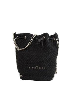 Borsa a secchiello John Richmond in ecopelle nera in UOMO