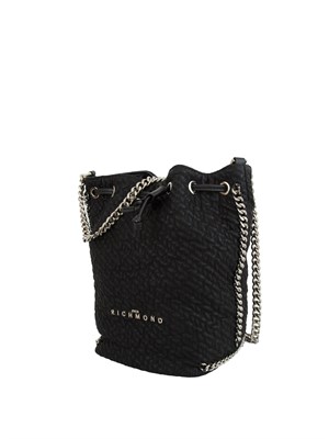 Borsa a secchiello John Richmond in ecopelle nera in UOMO