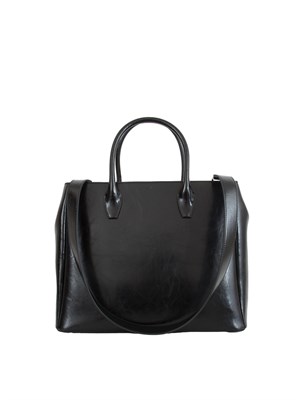 Borsa John Richmond in pelle nera lucida in UOMO