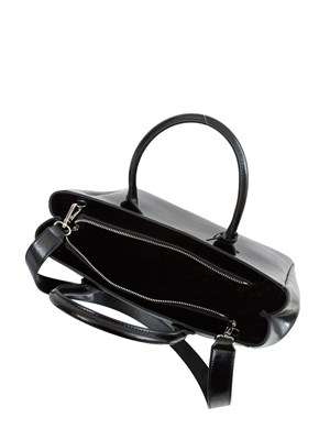 Borsa John Richmond in pelle nera lucida in UOMO