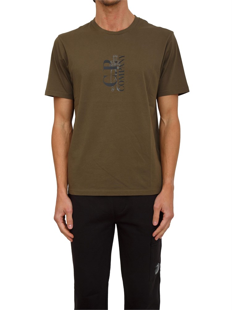 T-shirt uomo C.P. Company in cotone verde