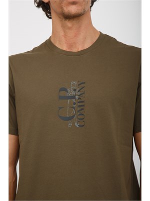 T-shirt uomo C.P. Company in cotone verde in UOMO