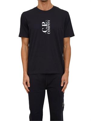 T-shirt uomo C.P. Company in cotone blu in UOMO