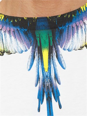 T-shirt County of Milan bianca stampa aquila multicolor in UOMO