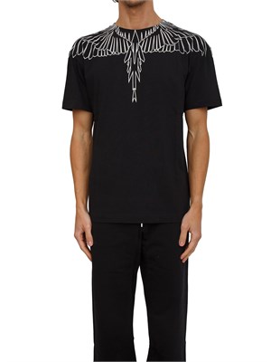 T-shirt uomo County of Milan in cotone nero con stampa aquila in UOMO