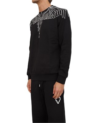 Felpa girocollo County of Milan nera con stampa aquila in UOMO