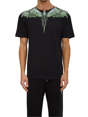 T-shirt County of Milan nera con stampa aquila verde in UOMO