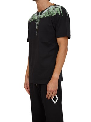 T-shirt County of Milan nera con stampa aquila verde in UOMO