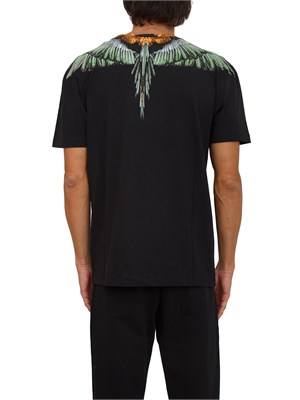 T-shirt County of Milan nera con stampa aquila verde in UOMO