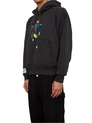 Felpa con cappuccio unisex GCDS grigia con stampa in UOMO