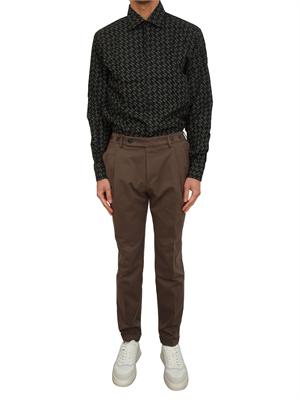 K.LAGERFELD Camicia uomo Karl Lagerfeld in cotone nero logo monogram all over in UOMO