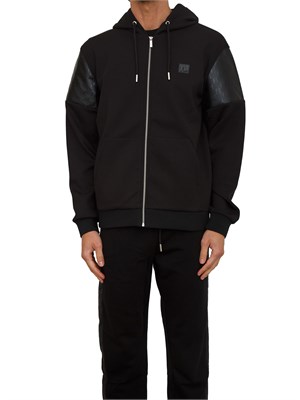 K.LAGERFELD Felpa uomo Karl Lagerfeld full zip con cappuccio in cotone nero in UOMO