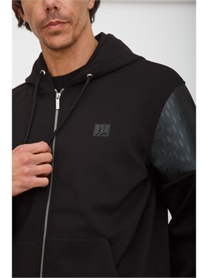 K.LAGERFELD Felpa uomo Karl Lagerfeld full zip con cappuccio in cotone nero in UOMO