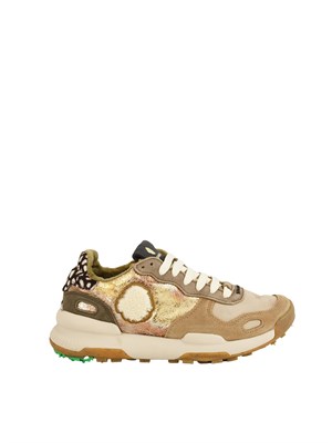 Sneaker uomo Chacrona Premium Satorisan in pelle oro in DONNA