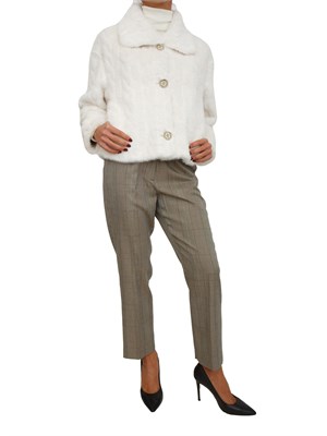 Cappotto corto Marielies Kocca doubleface bianco a trecce in DONNA